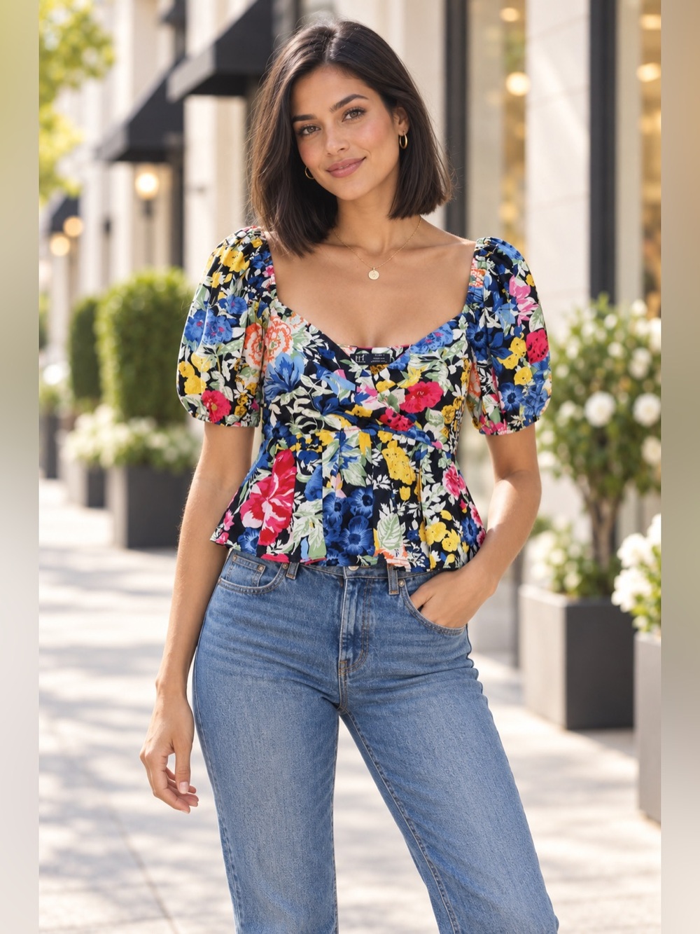 Host Pick XS Zara Peplum Floral Woman’s Top